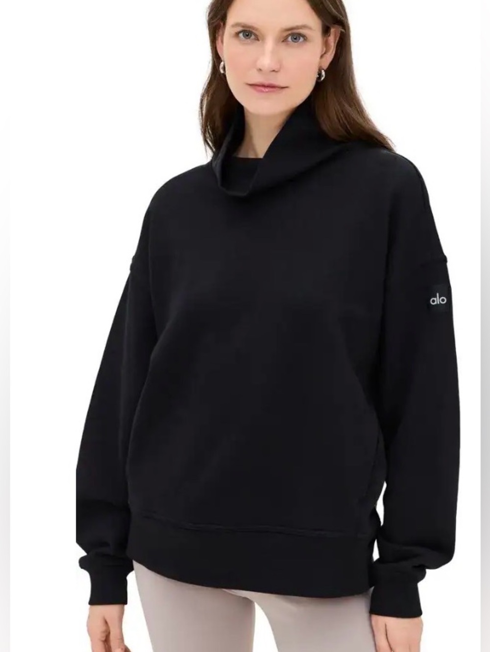 ALO Yoga Hazy Black Sweatshirt Size XS
